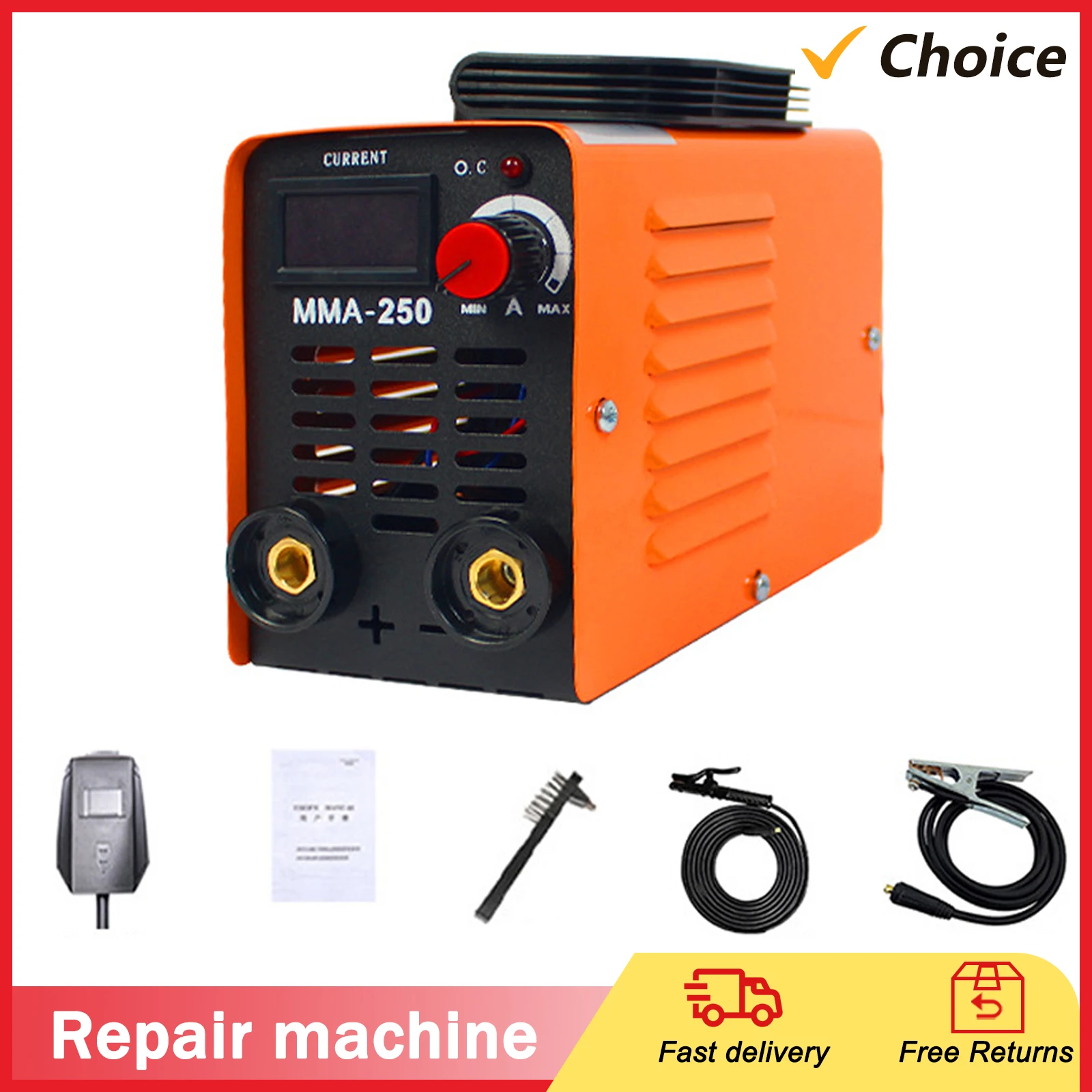 MMA-250 Welding Machine Inverter Arc Electric Welding Machine Current Adjustable Equipment With Overcurrent Protections