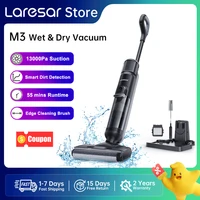 Laresar M3 Cordless Wet Dry Vacuum Cleaner Mop, Edge Cleaning 55min Auto Suction Floor Washer Self-Cleaning Smart Home Appliance