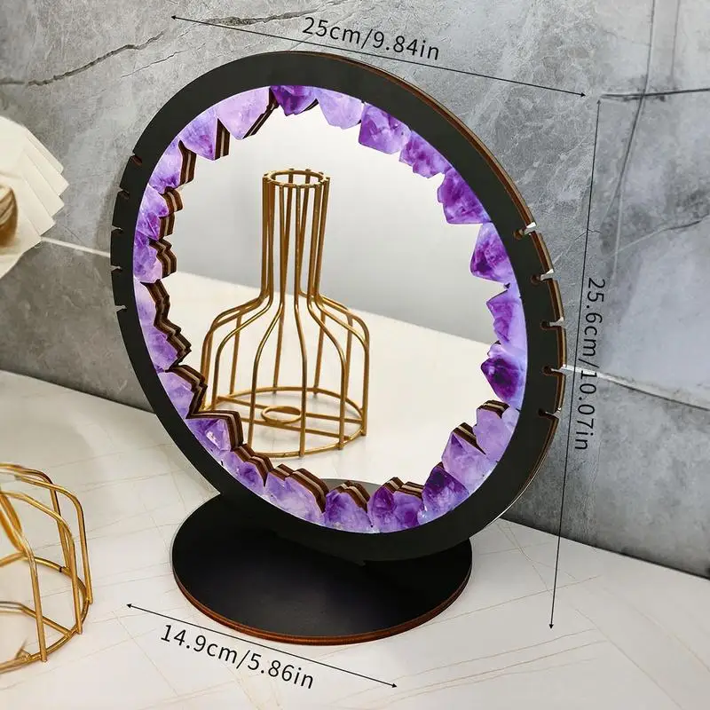 Wood Round Mirror Wooden Dresser Mirror With Stand Wooden Dresser Wall Decor Farmhouse Wall Decoration