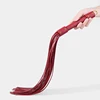 60CM PU Leather Horse Whip,Handmade Suede Flogger Bull Whip Cowhide Horse Riding Whip Handle with Iron Hoop 6