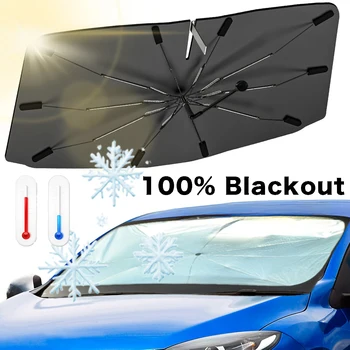 Parasole Pieghevole per Auto, Copertura Anteriore per Parabrezza, Protezione dal Calore, Parasole Portatile Curvo per Auto
