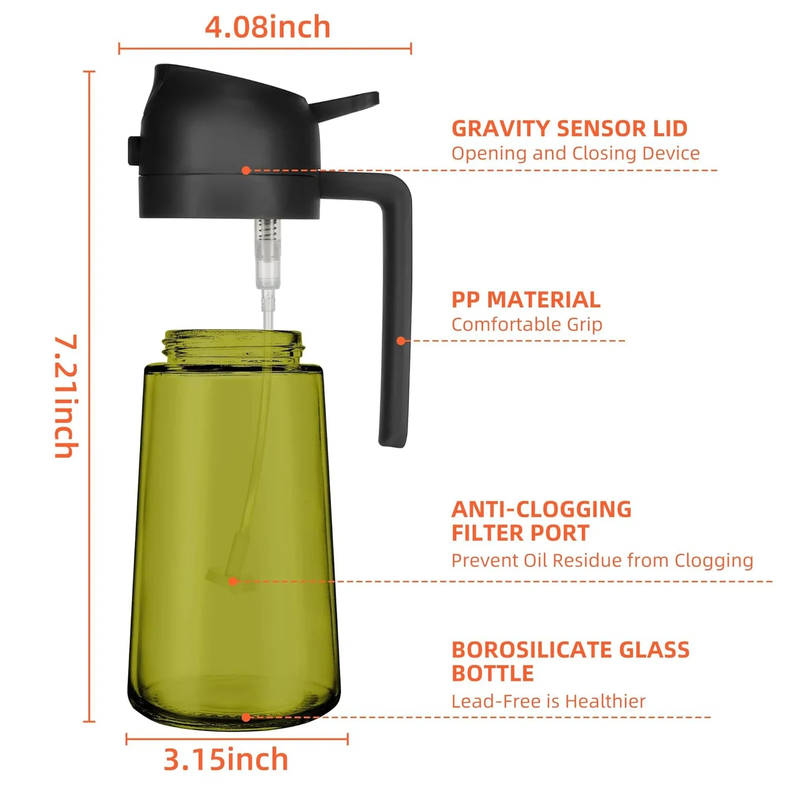 Dark Glass 2-in-1 Olive Oil Sprayer & Dispenser