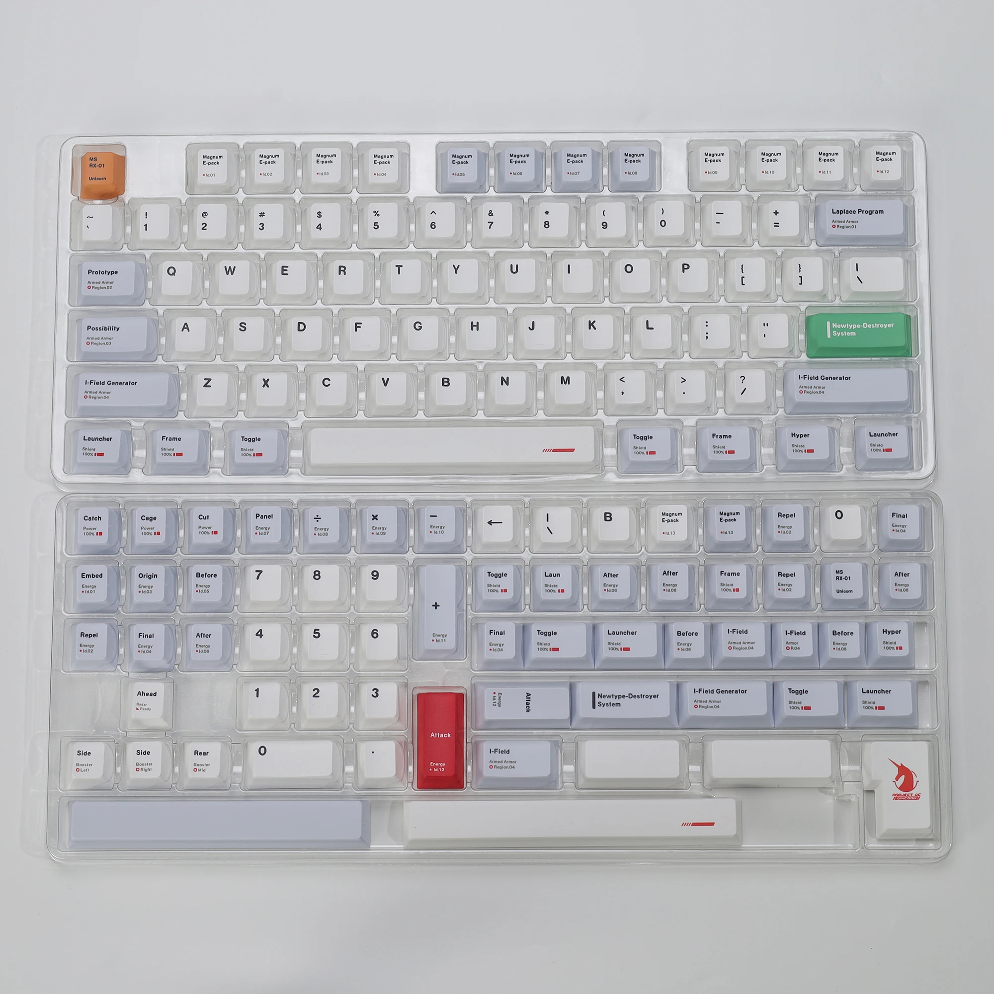 KBDiy RX-0 Einhorn-Tastenkappe ISO Minimalistisches Kirschprofil Alice Split Space PBT-Tastenkappen MX für 60 mechanische Tastaturen 139 Tasten/Set – Detail 2