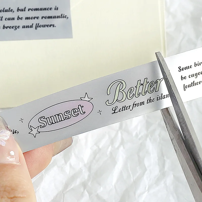 Ins Korean Cute Matte Silver Decoration Adhesive Tape Handbook DIY Scrapbooking Journal Collage Material Stickers Roll Gift 4