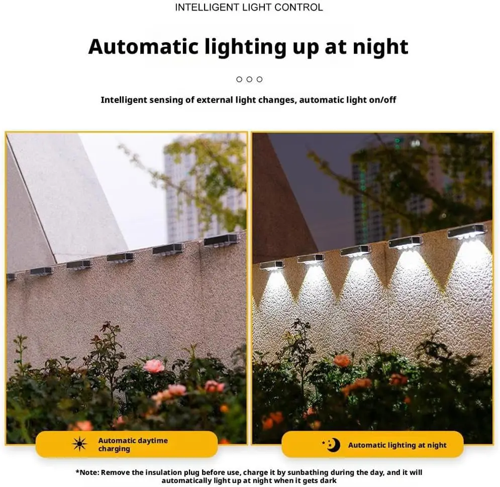 1/2/3LEDS Solar Wall Lamp Outdoor Waterproof Lighting Waterproof Outdoor For Home Garden Yard Decoration Warm White LED Light