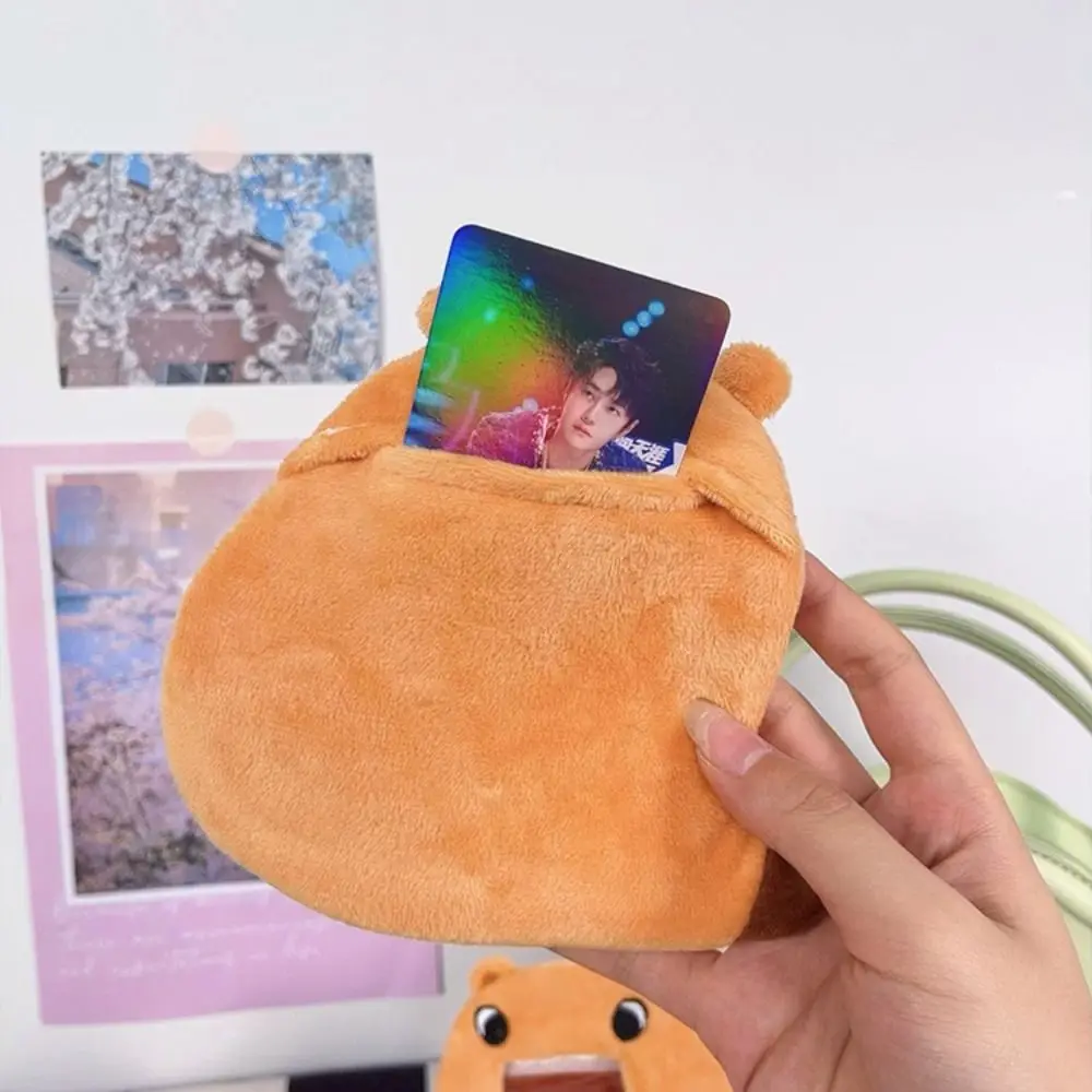 Cute Capybara Plush Photocard Holder Korean Style Soft Cartoon Photocard Cover Animal INS Bus Card Holder School
