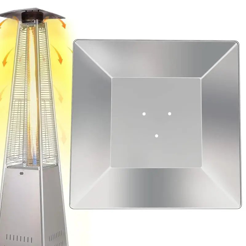 

Universal 4 Sided Heater Reflector Shield Pyramid Patio Shield Top With 3 Pre Drilled Holes Heaters Square Directional Outdoor