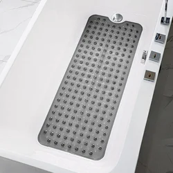 Non - Slip Machine Washable Bathtub and Shower Mat with Drainage Holes - 400MMx1000MM (Translucent grey)