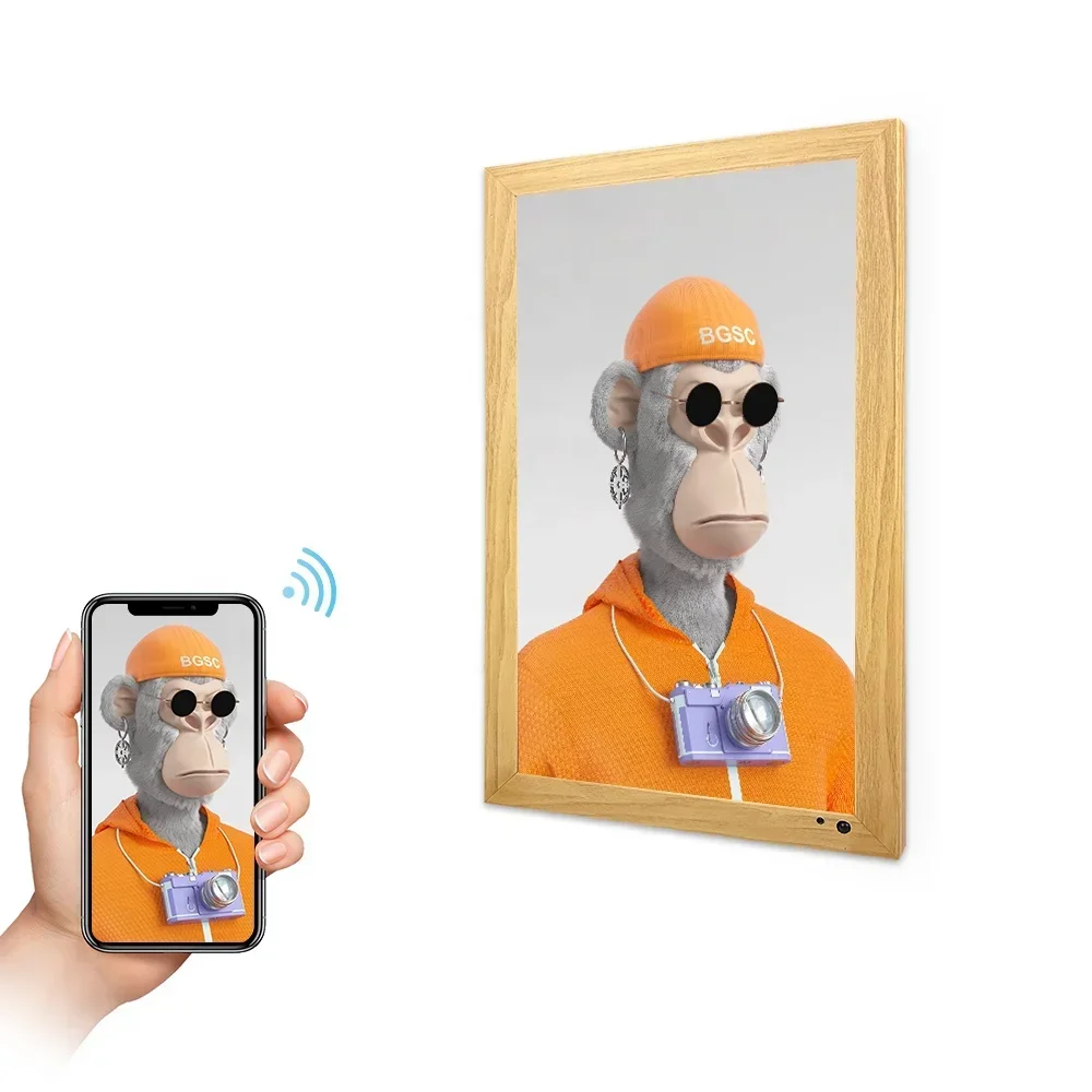 إطار الصورة الرقمية Nft عرض الديكور سجل، ألبوم الفيديو HD Wifi Link، عرض فني إطار صور إلكتروني كبير
