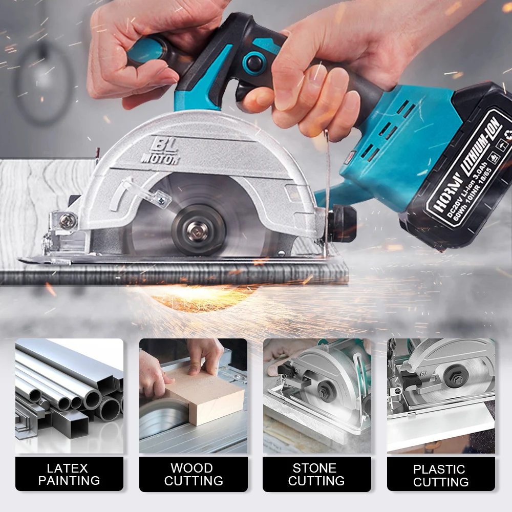 Hormy Brushless 5In Electric Circular Saw 125mm Mini Cordless 45° Adjust Woodworking Power Tools For Makita 18V Lithium Battery 3