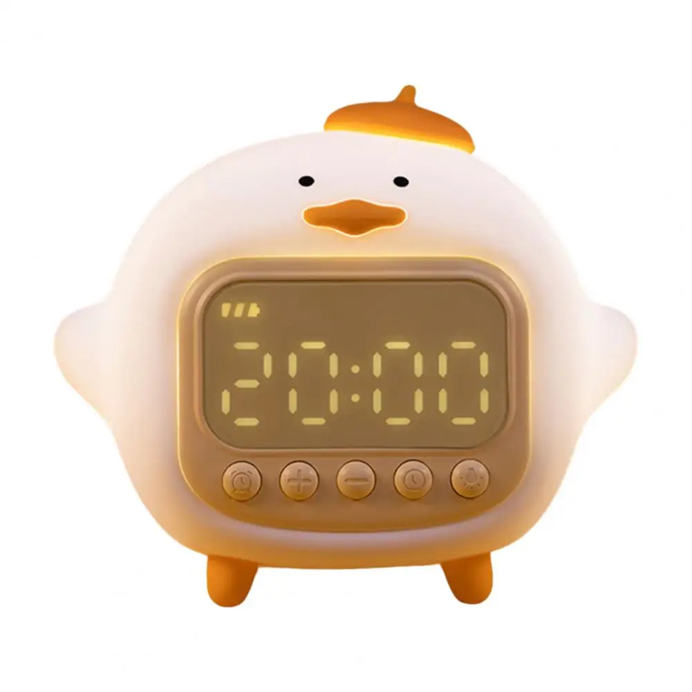 LVOERTUIG Lindo reloj despertador de pato para niños, bonito reloj digital,  bonita luz nocturna, lámpara de despertador para niños, lámpara