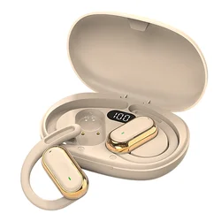 Smart Touch Wireless Bluetooth Sports Earbuds - Waterproof Stereo Headphones (Khaki)