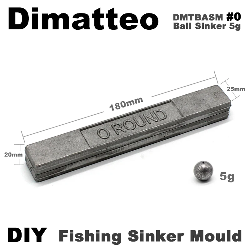 Dimatteo DIY Fishing Ball Sinker Mould DMTBASM/#0 Ball Sinker 5g 10 Cavities  - AliExpress