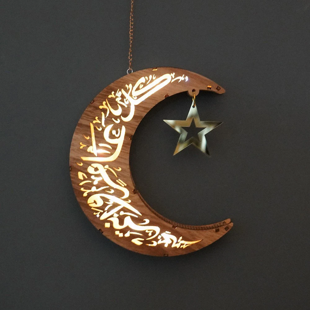 Or Ramadan Lune Led Lampe Décoration Maison Métal Ramadan Kareem Lumière  Décoration