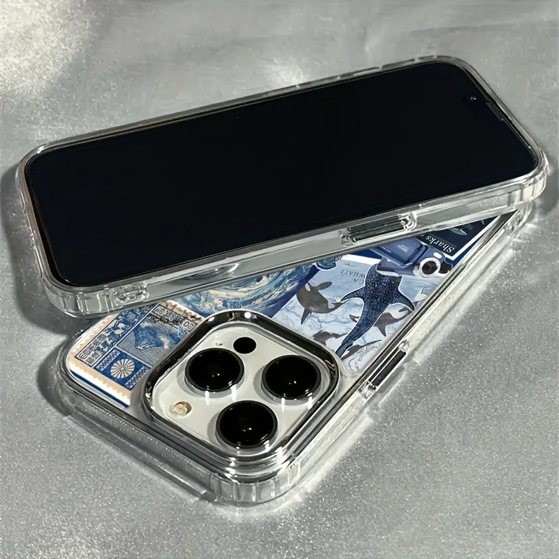 Marine Whale Puzzle Transparent Soft Phone Case - Universal Fit