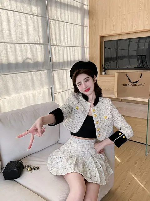 Mini Jupe Ensemble Veste Et Jupe Femme Jupes Courtes Hiver