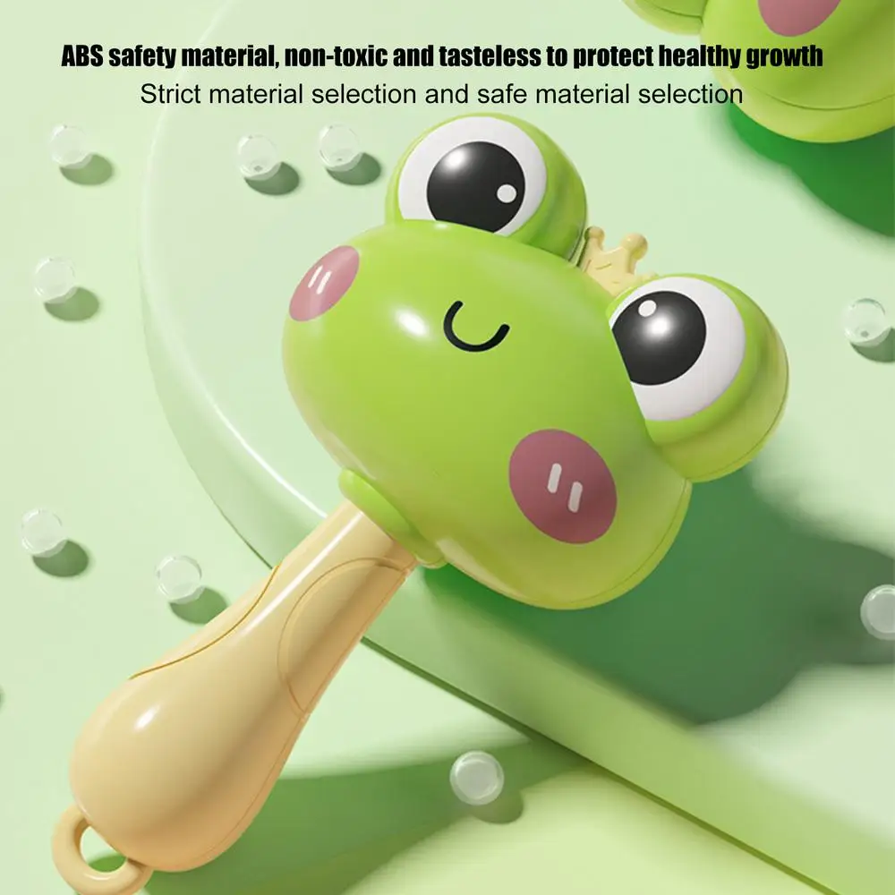 Description Picture 3 of itemCute Frog Duck Maracas For Music Enlightenment Creative Baby Musical Instrument Rattle Shaker Toys Kids Birthday Baptism Gifts