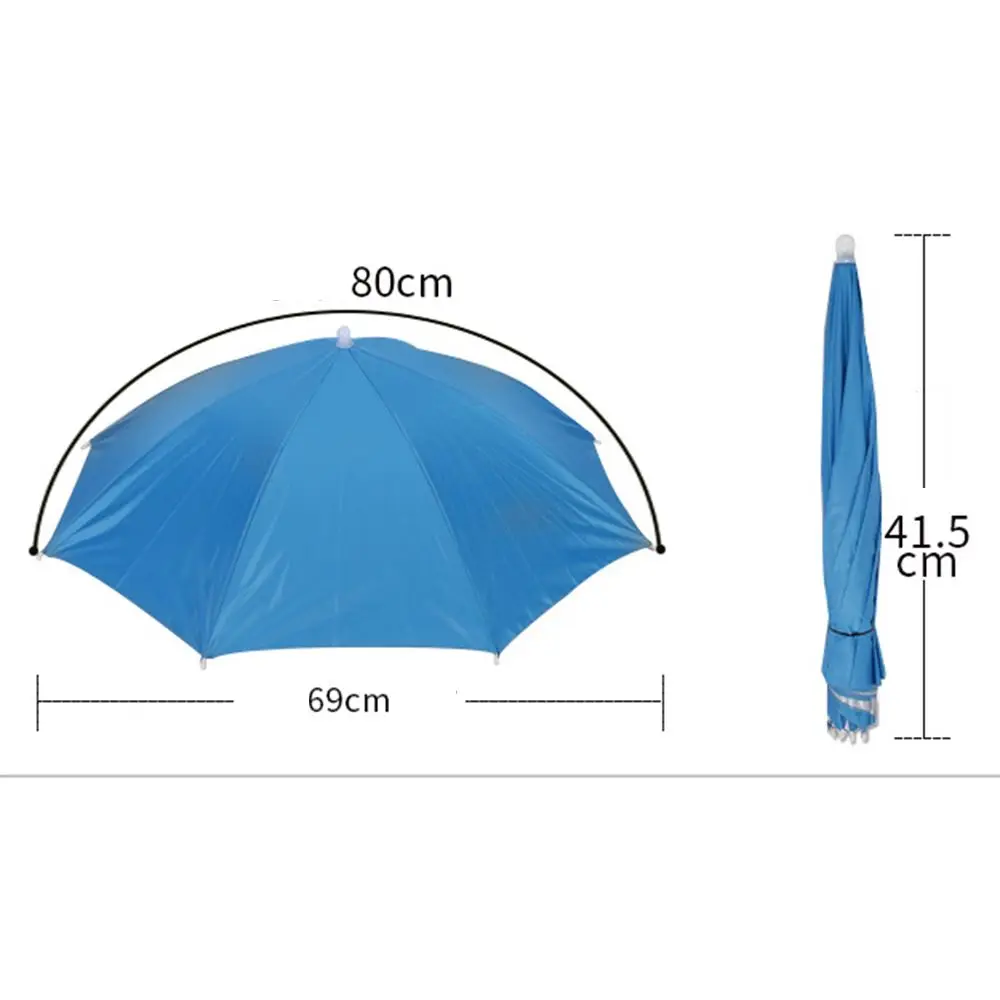 Portable Umbrella Hat Head Wearing Sunshade Rain Gear Outdoor Folding Umbrella Fishing Camping Beach Head Hats Windproof  New