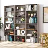 6 Tier Bookcase Standard Display Bookshelf E1 Grade Wood Home Living Room Office Storage Organizer Dark Oak Finish Stable 3