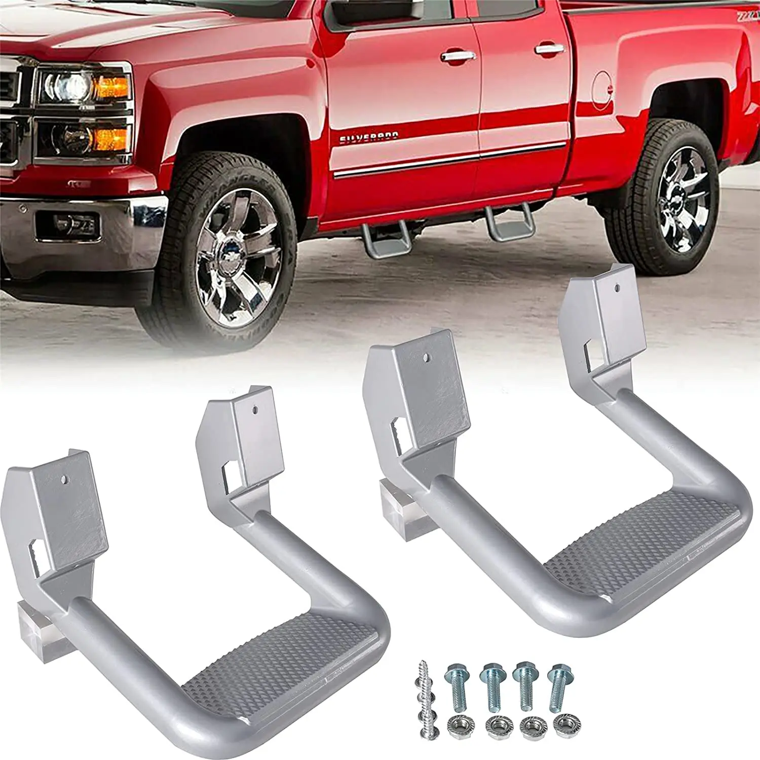 Escalón lateral Universal para camión SUV, accesorios recubiertos de polvo de aluminio negro y