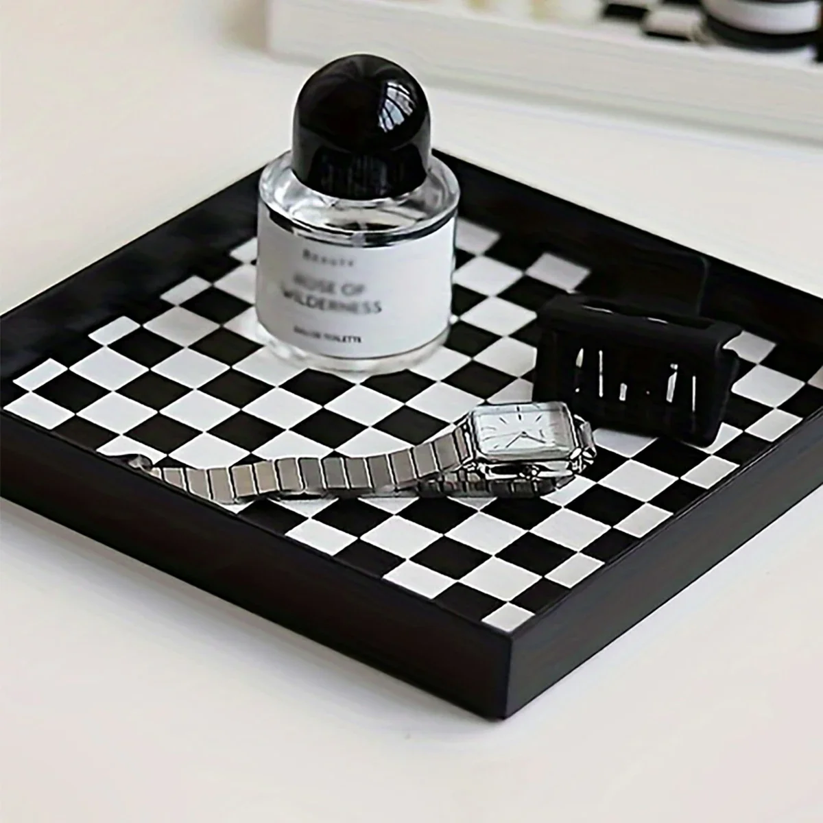Desktop Tray Checkerboard Ornament
