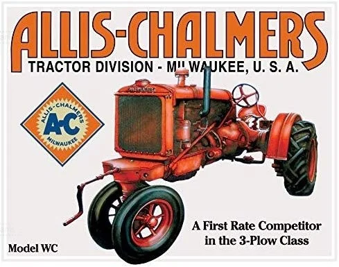 

Allis халтс, строительный трактор, жестяной знак, 8x12 H, Allis халмеры, модель U (20*30 см)