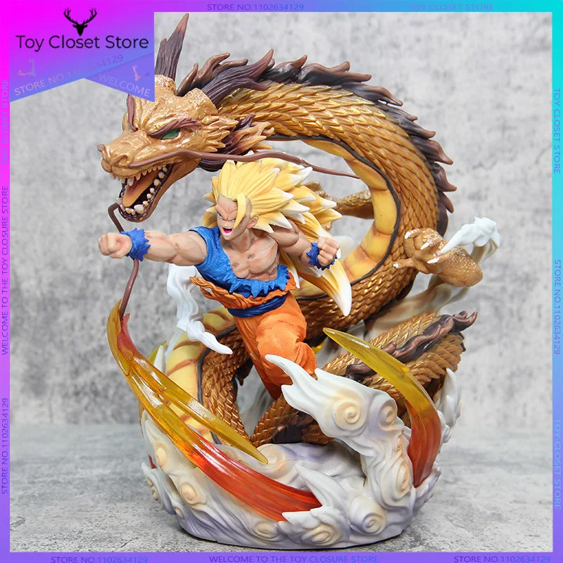 

30cm Dragon Ball Figure Gk Tf Dragon Fist Ssj3 Goku Action Figure Super Saiyan Son Goku Anime Pvc Stand Collectible Model Toys