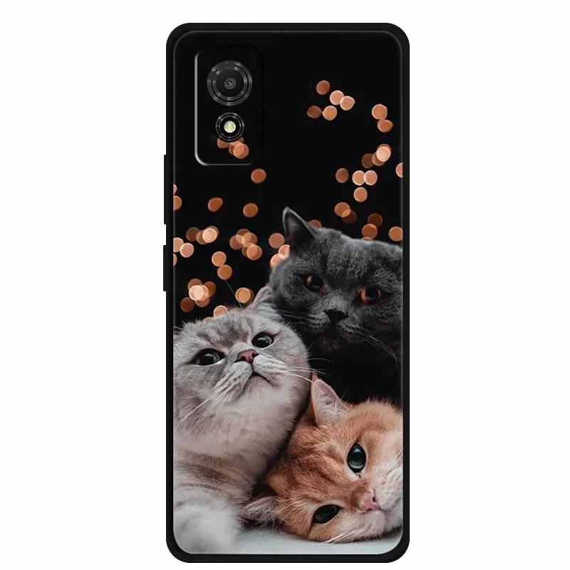 Artistic Cat Silicone Protective Phone Case - Stylish & Durable Bumper Protector