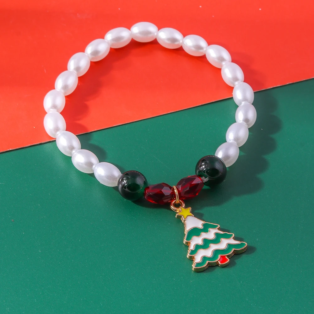 Leslie Mode Frohe Weihnachten Armband für Frauen Weihnachtsbaum Weihnachtsmann Hirsch Glocke Charm Armband Neujahr Schmuck Geschenke – Detail 16