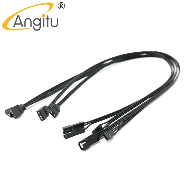  Angitu 10CM for Corsair RGB Fan Hub 3Pin 4Pin Splitter Adapter  Cable for Corsair Lighting Node Pro Commander Pro Core to Standard ARGB  3-Pin 5V (3P female-2pcs 3P Male) : Electronics