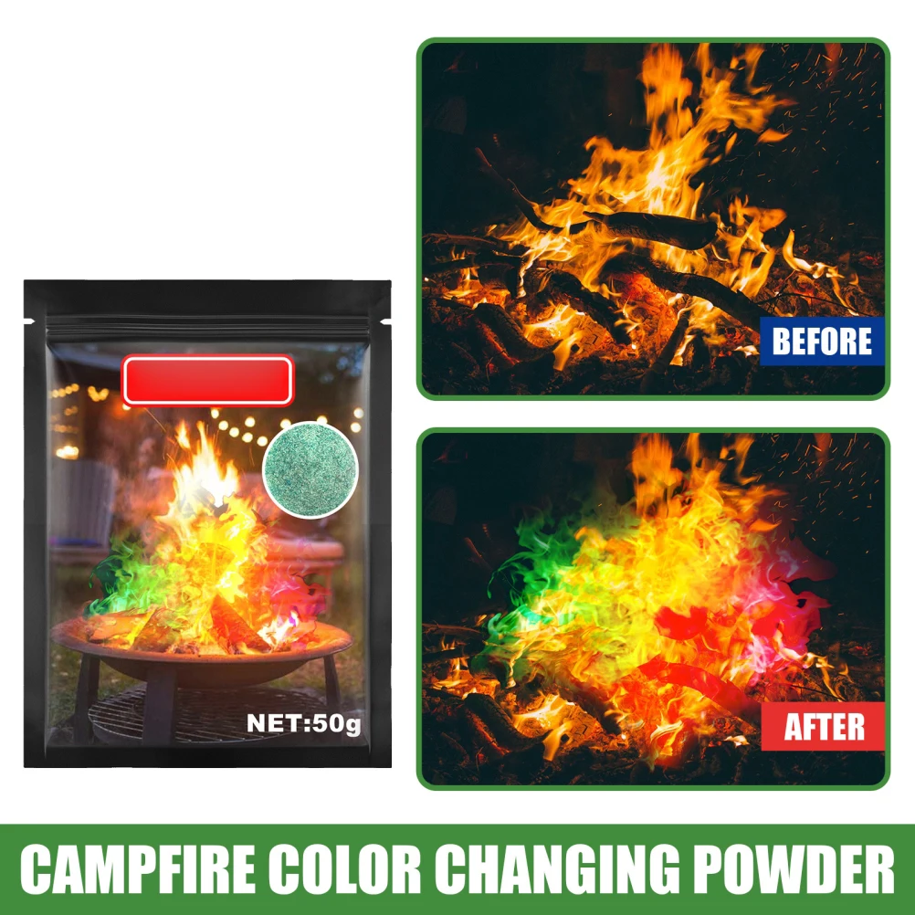 Feu Mystique En Poudre, Feu Mystique, Magique Flammes Feu Couleur, Feu  Coloré, Poudre Magique, Poudre Pour Colorer Les Flamme, Pour Et Noël, Feu  De Camp Ou Pour Événements En Plein Air, 50g 