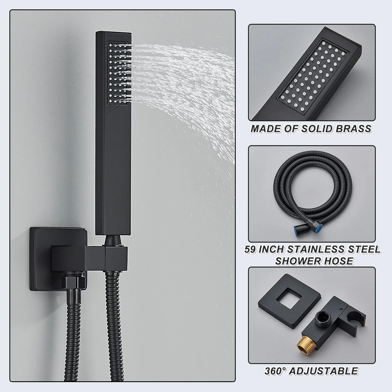 Concealed Shower System with 10 Inch Rain Shower and Handheld Spray Bathroom Luxury Rain Faucet Set shower head shower set