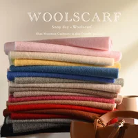 Knitted Scarf Women 100% Wool Winter Warm Scarves Bright Solid Color Design Thickened Shawl Soft Cashmere Pashmina Neck 2025 NEW - Image 2