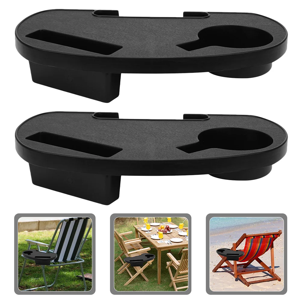 

2 Pcs Hand Rest Chair Cup Holder Durable Organizer Holders For Beach Chairs Plastic Drink Clip Beverage Tray Outdoor Recliner