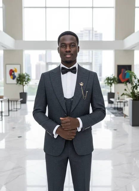 بدلة رجالية كاملة عالية الجودة من ST Cassy أنيقة بقصة ضيقة للرجال لحفلات الزفاف والعريس بدلة عمل نسخة سميكة للمكتب 2