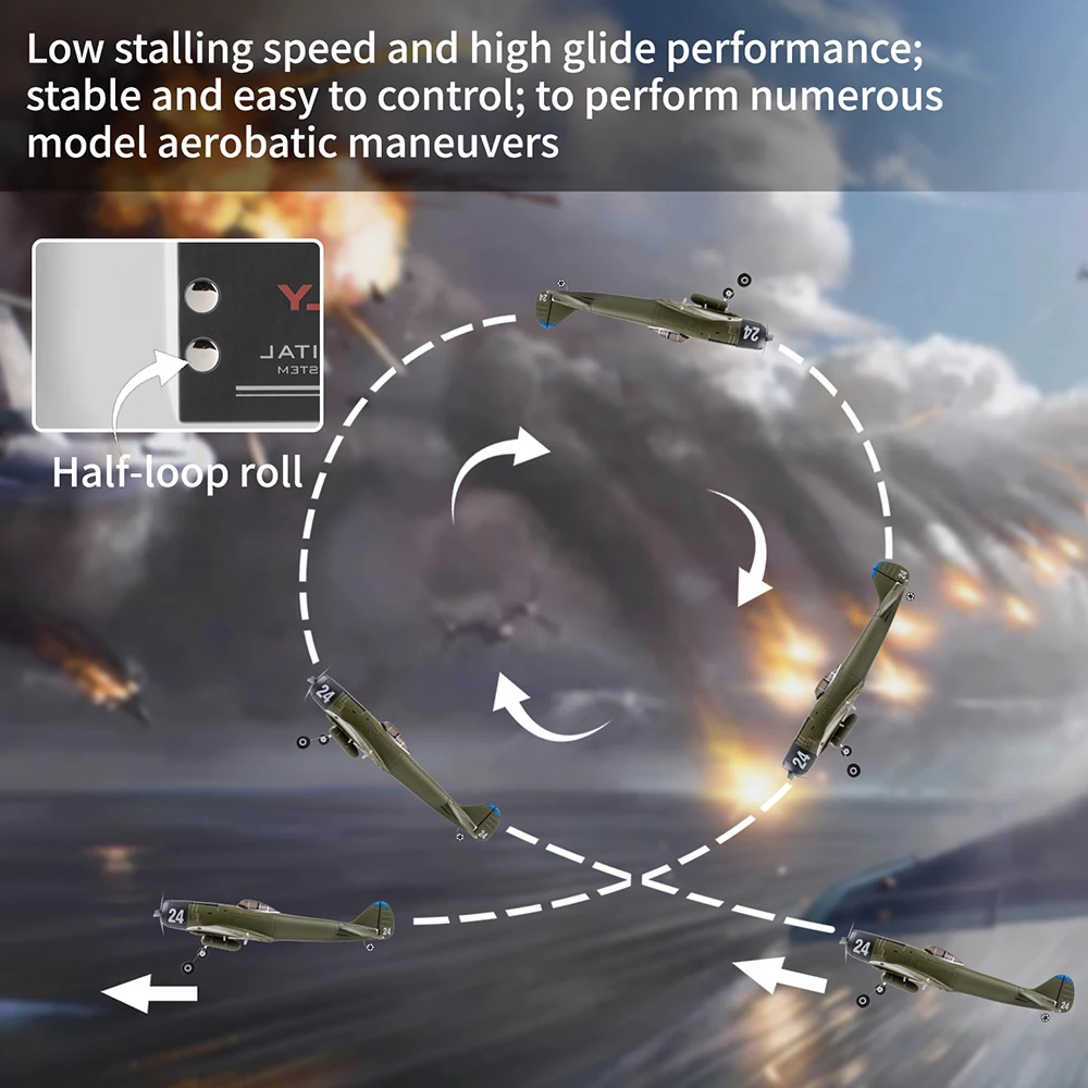 Kootai Ki84 WWII Fighter 690mm Wingspan 2.4GHz 4CH Built-in Gyro 3D/6G Switchable EPP RC Airplane RTF Supports SBUS GPS 4
