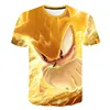 Summer Boy Anime Short Sleeve Sonic 3D Print T Shirts Children's Homewear Tee Daily Casual Tops 3-14Y Kids' Boys Sporty T-shirt 4