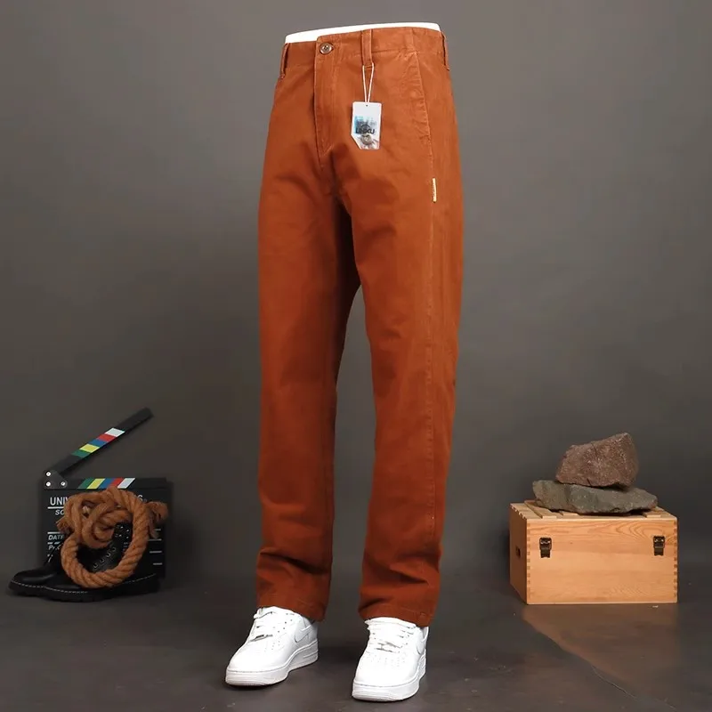 Fashion Streetwear Men Jeans Loose Fit Black Caramel Casual Denim Pants Hombre Vintage Designer Straight Jeans Men Trousers