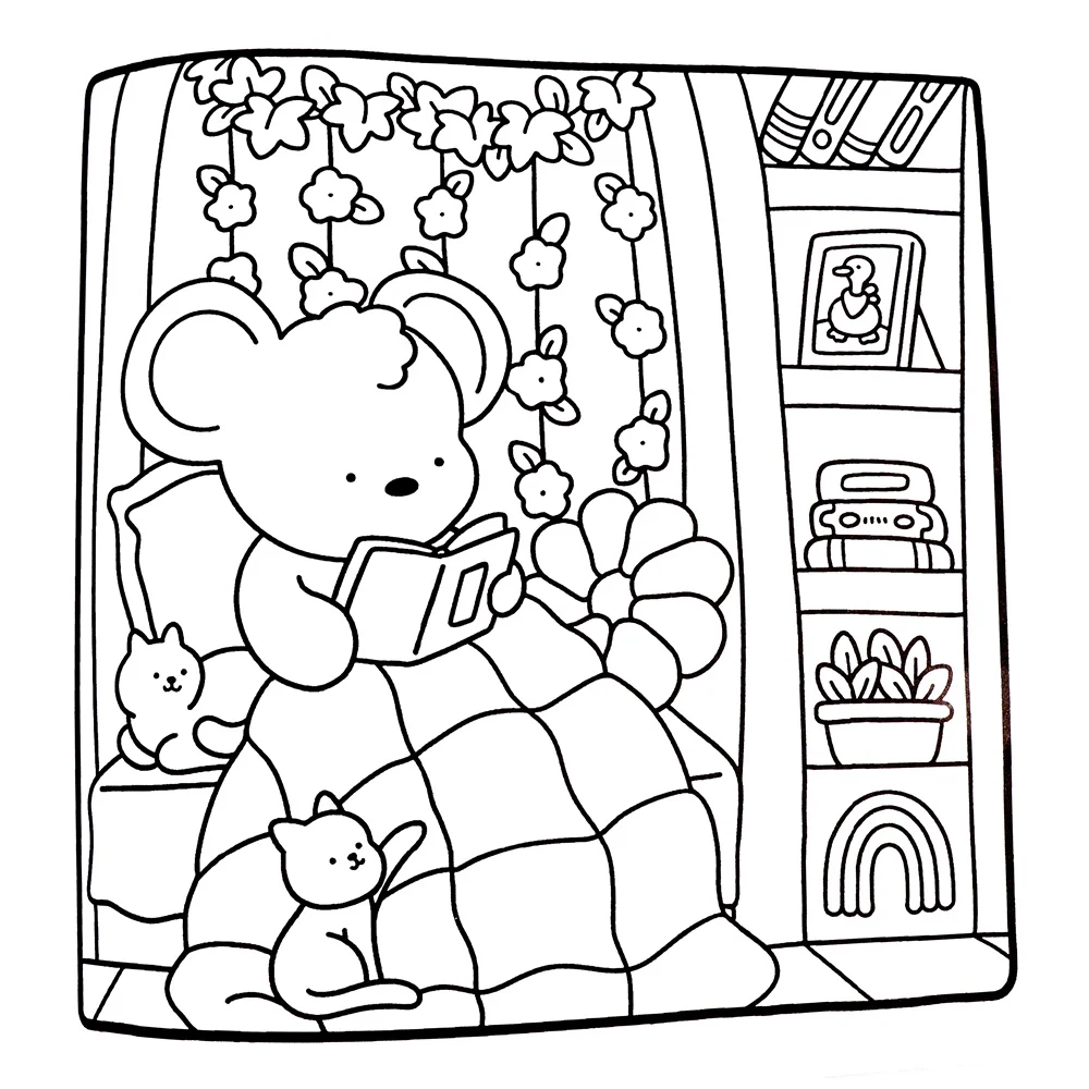 Cozy Friends Coloring Book - Deluxe Edition Paint-By-Number Kits, Stress Relief & Relaxation, Ideal for Holidays & Birthdays 5