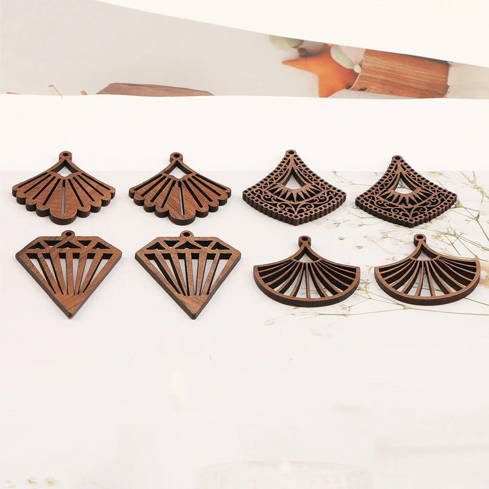 Cordial Design 50Pcs Charms/Natural Wood/Fan Shape/Pendant/DIY Earrings Accessories/Hand Made/Jewelry Findings & Components - cordial