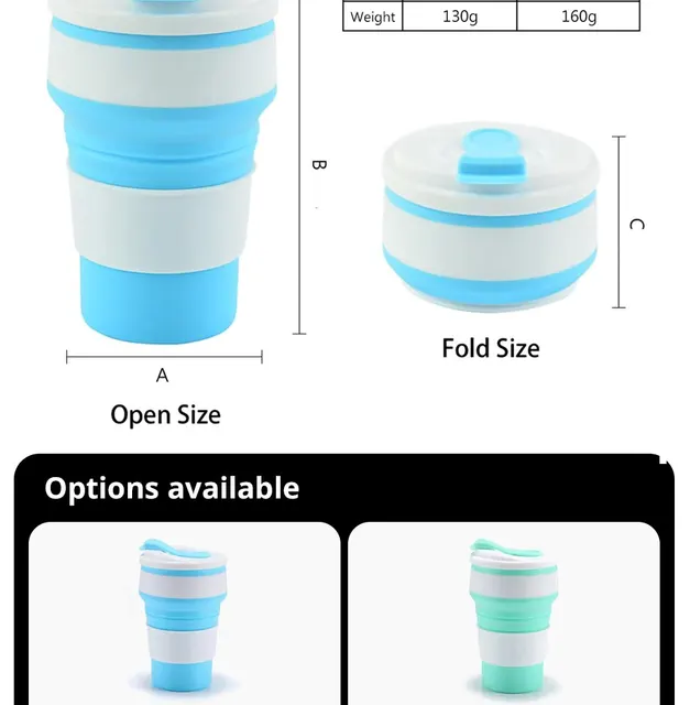 Collapsible Coffee Mug, Reusable, Food Grade Silicone