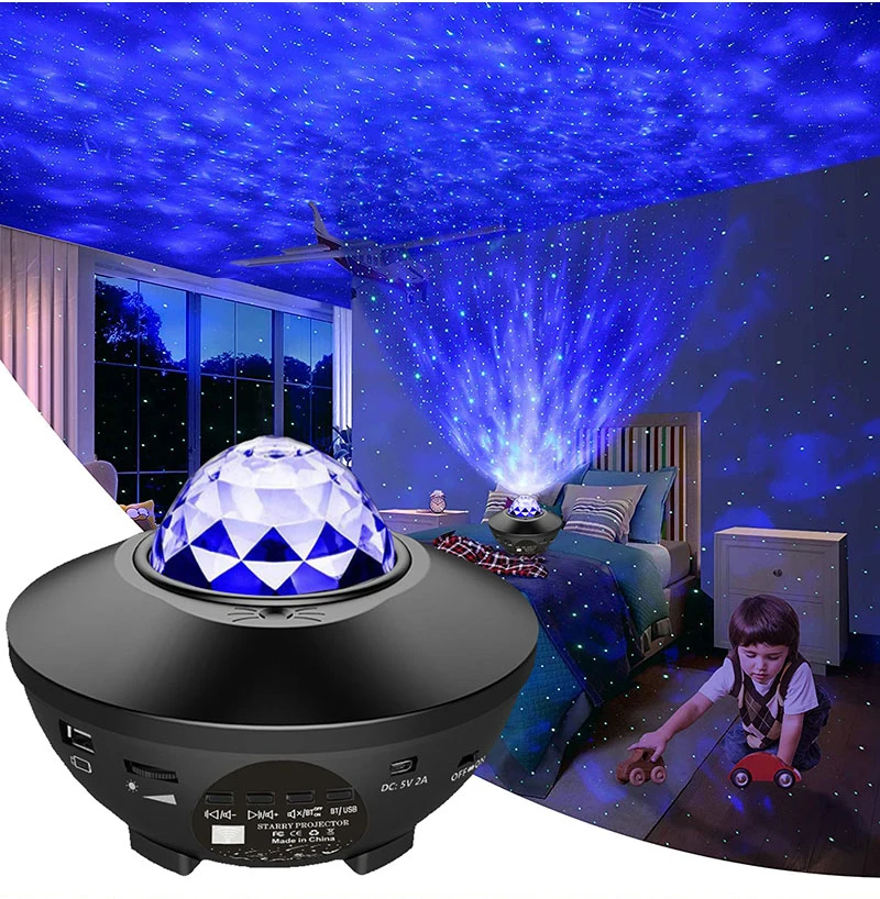 decorative night lights Starry Projector Galaxy Night Light with Ocean Wave Music Speaker Nebula Cloud Ceiling Lamp for Decoration Birthday Gift Party night lamp for bedroom wall