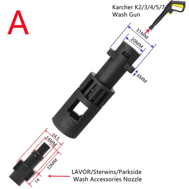 Adapter A Karcher K Sorozatú Pisztoly Használatához Lavor/Parkside/Sterwins/Greenworks/Kalapács Nyomás Alatt Álló Kiegészítők Konverteréhez - Image 5