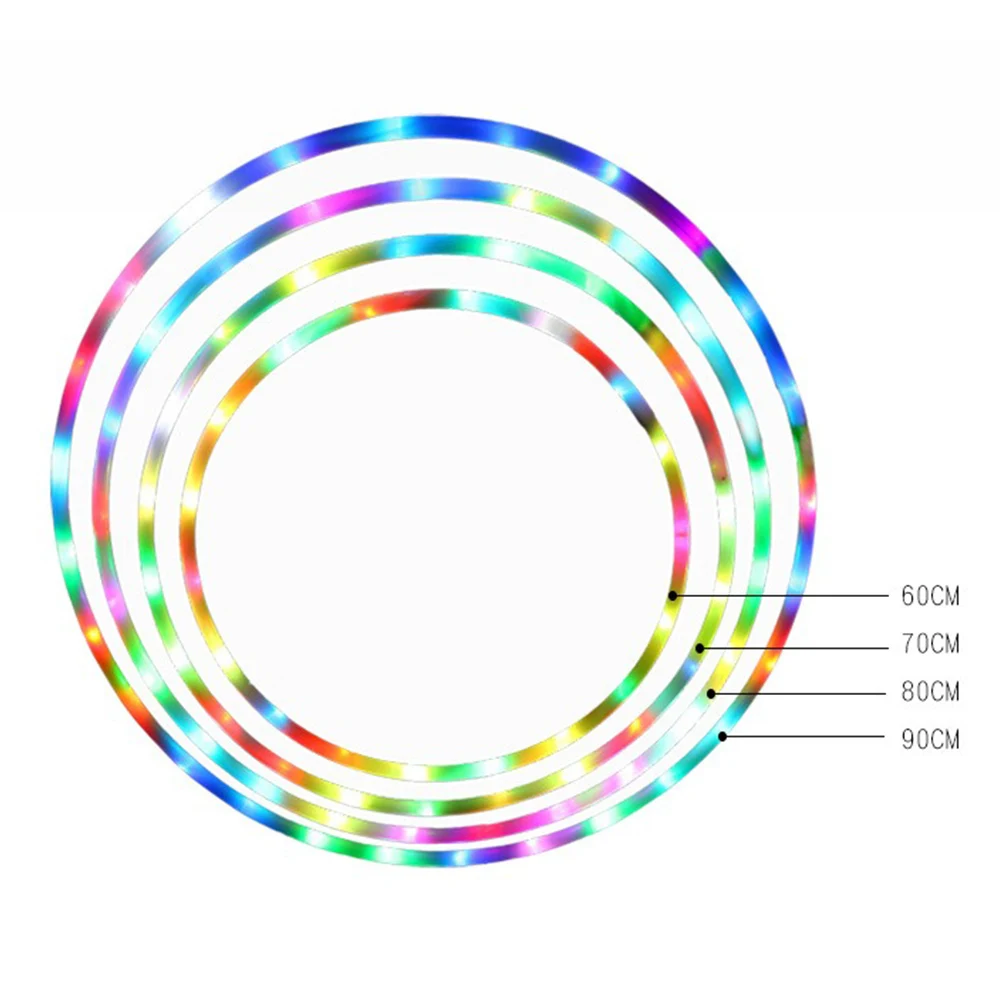 LED Colorful Fitness Circle Sport Hoop Loose Weight Home Indoor Removable Multi-Color Sports Hoop Gym Fitness Equipments