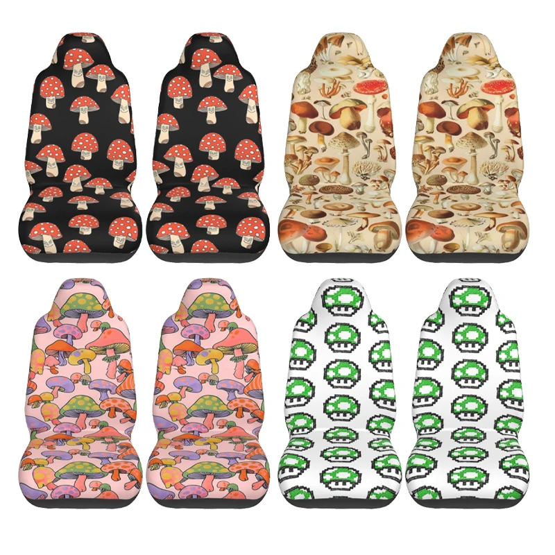 

Винтажный чехол для автомобильного сиденья с принтом в виде гриба, универсальные аксессуары для защиты переднего сиденья, набор подушек