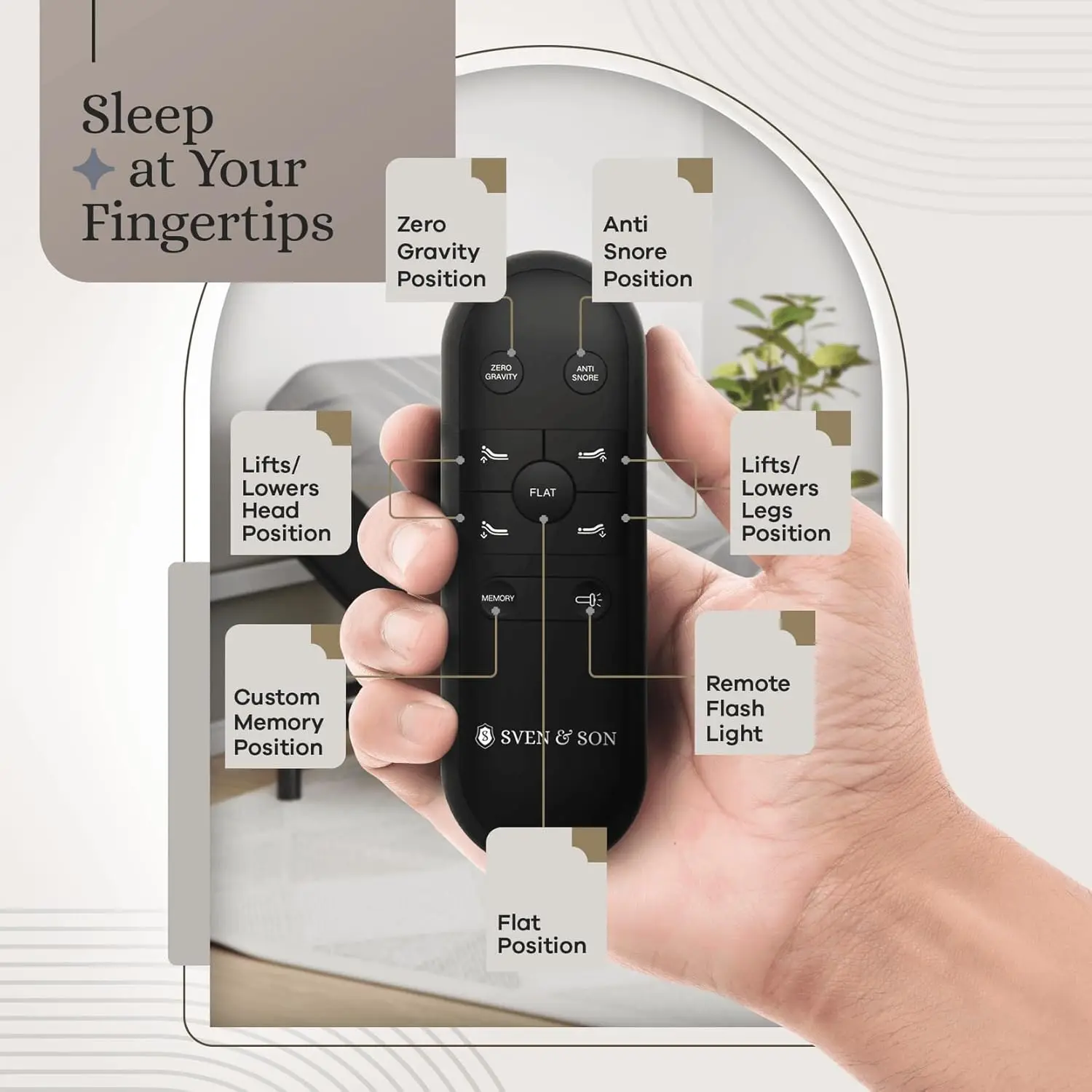 Essential Adjustable Bed Base (Frame Only), Easy Assembly, Head and Foot Lift, Memory Positions, Zero Gravity, Wireless Remote