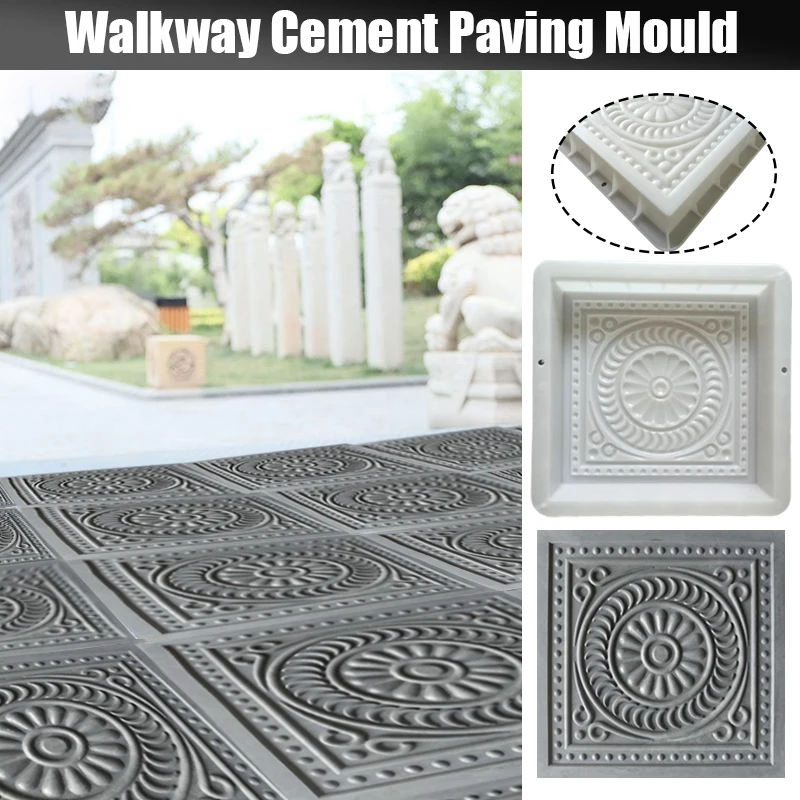 Antique Brick Cement Mold DIY Handcraft Walkway Cement Paving Mould Retro Brick Carving Mold Garden Courtyard Decor