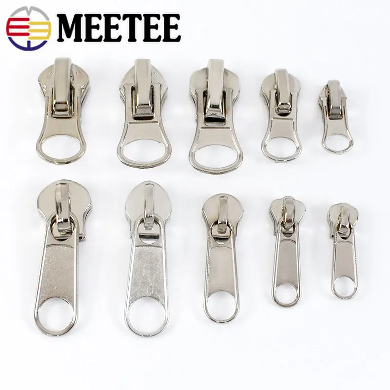 Meetee 20Pcs Fashion 3# 5# Zipper Sliders for Metal Zips Jackets
