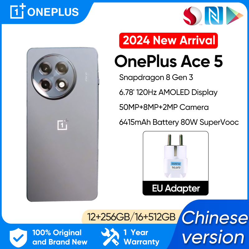  New Oneplus Ace 5 5G Smartphone Snapdragon 8 Gen 3 6.78" AMOLED 120hz Display 6415mAh 80W Charger 50.0MP Camera Android 15.0 OTA 