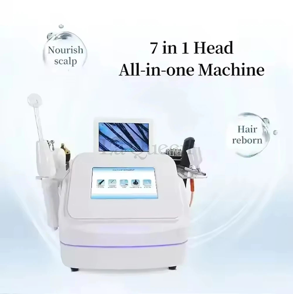 Prezzo di Fabbrica Macchina 7-in-1 per Massaggio del Cuoio Capelluto e Ricrescita dei Capelli con Rilevamento HD, Getto di Ossigeno a Penetrazione Profonda, Anti-Caduta Capelli AU EU - immagine 5